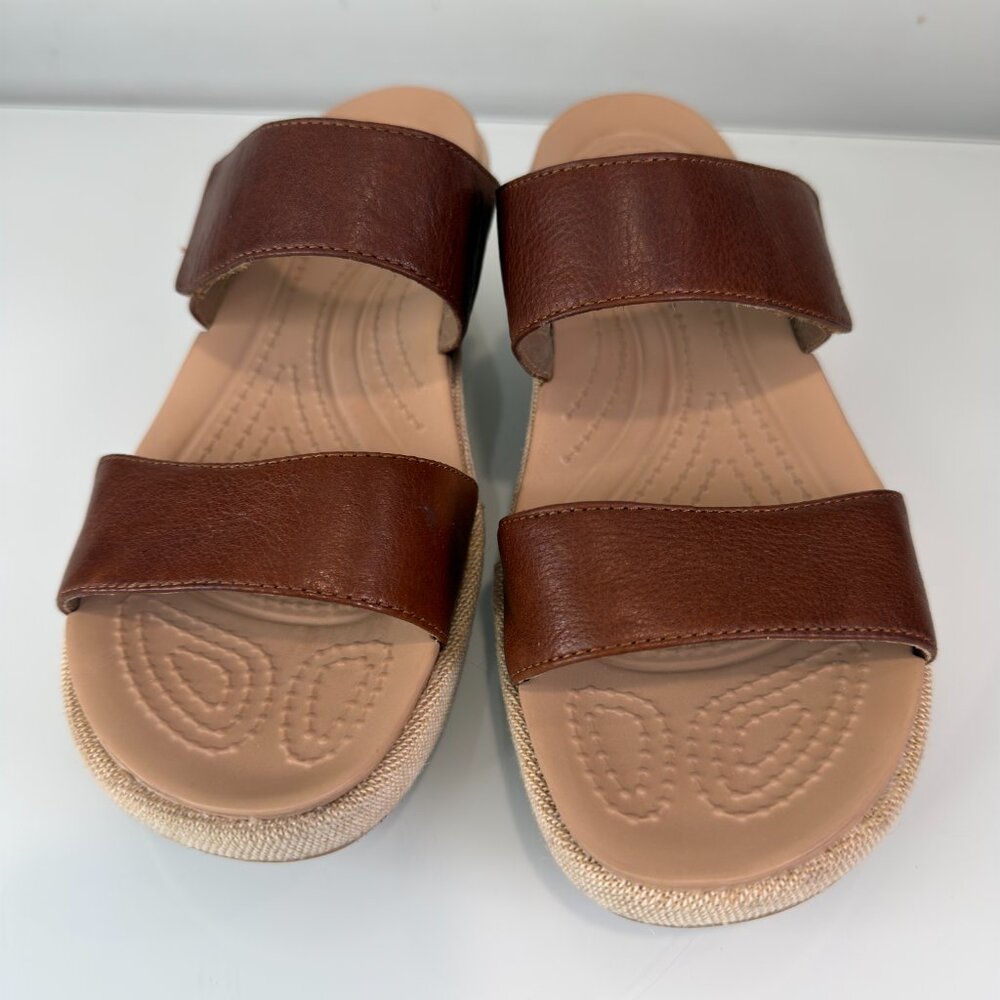 Crocs A-Leigh 2-Strap Mini Wedge Sandal Womens Size 8 - Picture 14 of 14